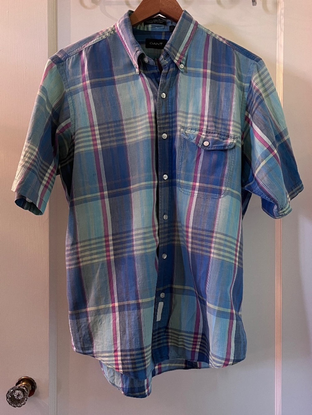 Lot Three Men’s Cotton Madras Shirts Large Colourful Gant Alexander Julian